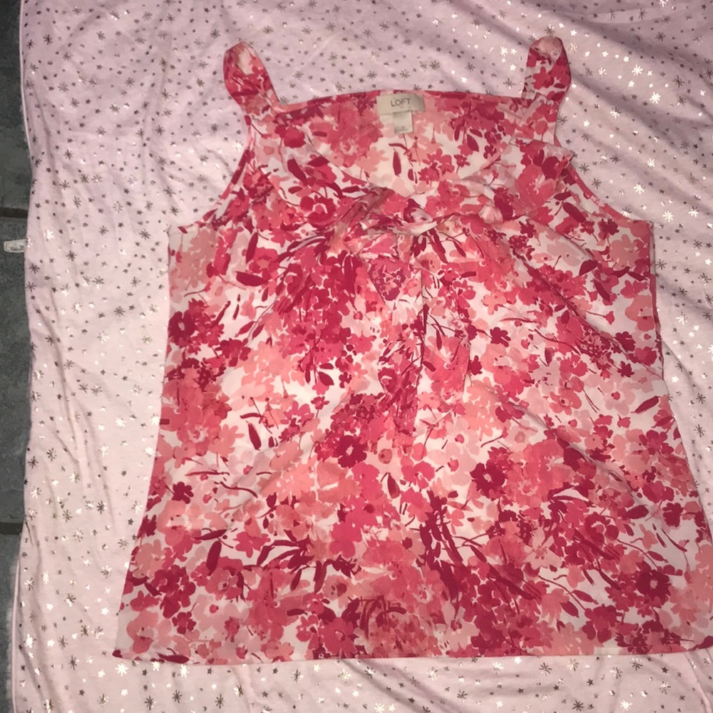 Loft blouse , flattering ruffle in front